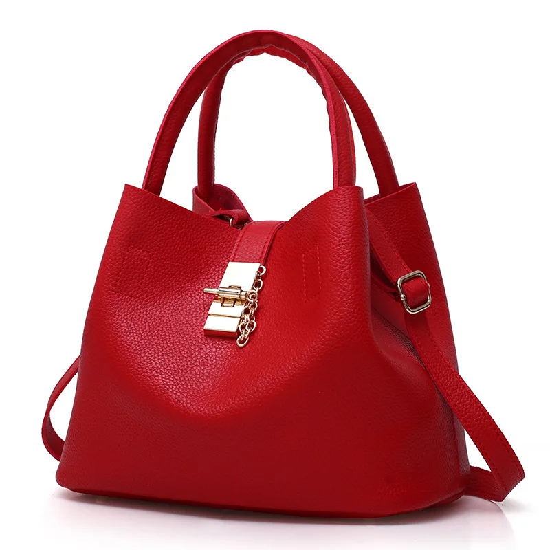 

2020 Nice Fashion PU Leather Hobo Shape Chinese Female Ladies Lock Bags Women Purses Handbags, Black pink red