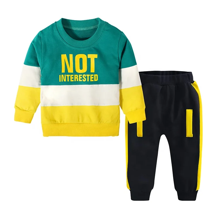 

Wholesale Fall Sweat Suits Baby Apparel 100% Cotton Tracksuit Kids Sports Wear Unisex Toddler Boy Two Piece Clothing Set, Green, red