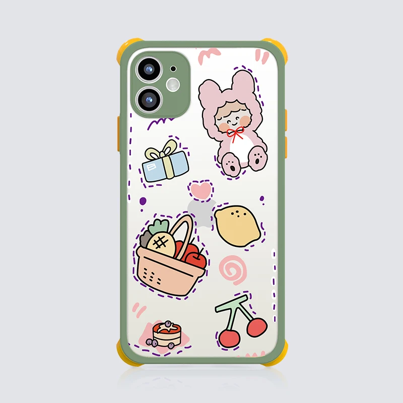 

Custom Printer Cute Clear Cellphone Case for iPhone 11 and 12 Series, Green / army green / yellow / purple / orange / black