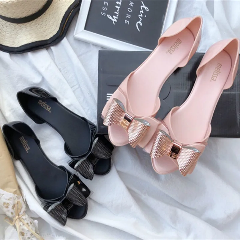 

The new 2021 bow-tie sandals flats and toe peep-toe beach shoes summer, Picture