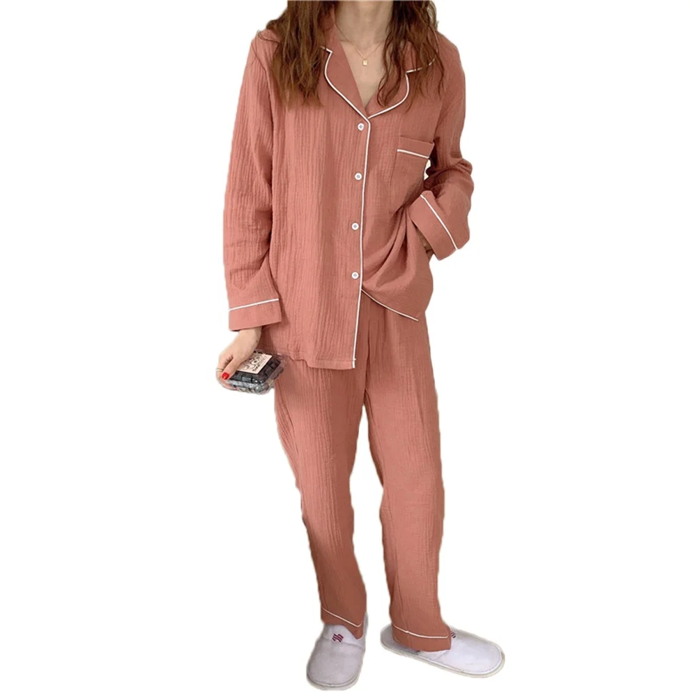 

Women pajamas cotton sleepwear New pajama set women long-sleeve pyjamas women cotton yarn pijama pj set Cute pijama