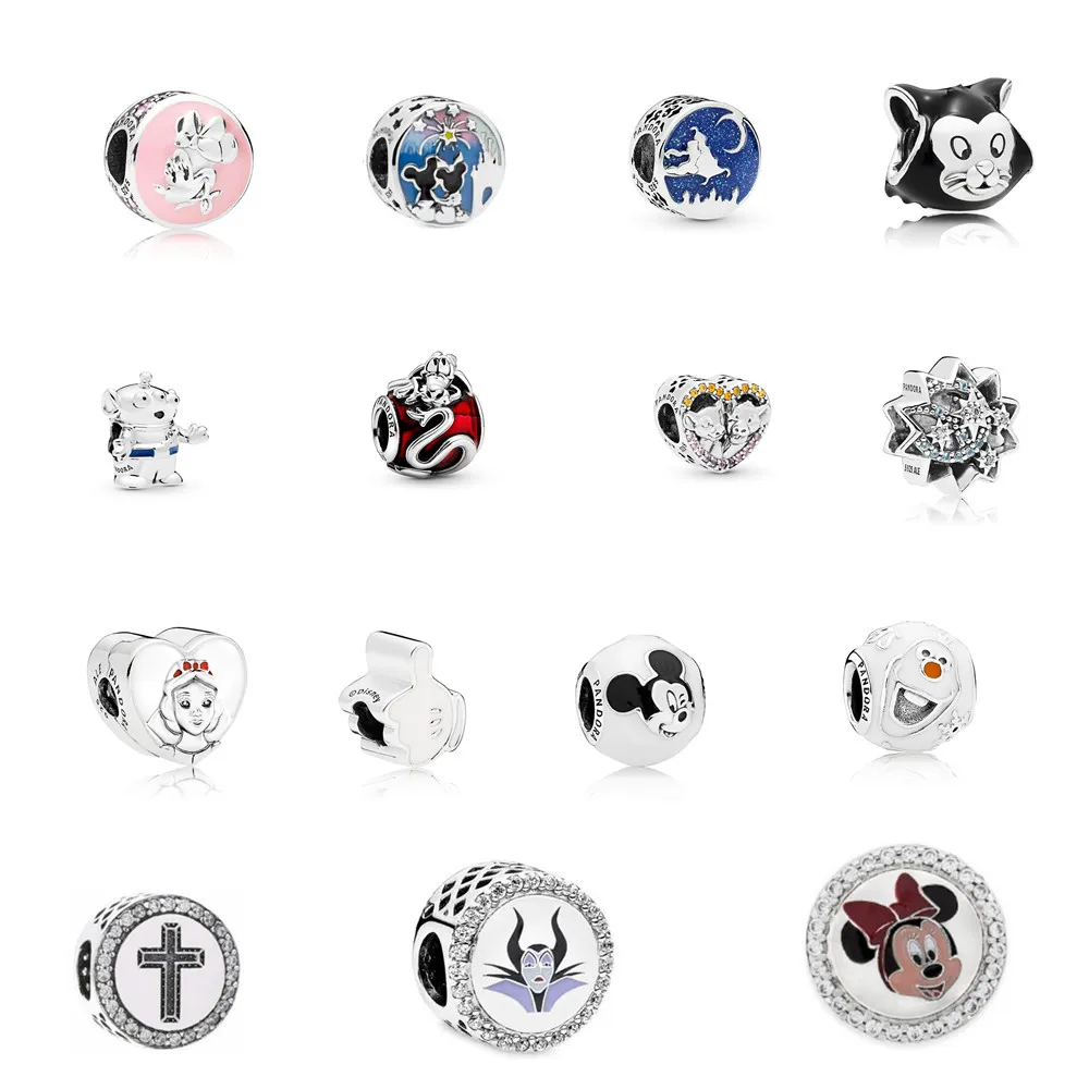 

New Mickey Minnie Bead Charm Bracelet in Sterling Silver