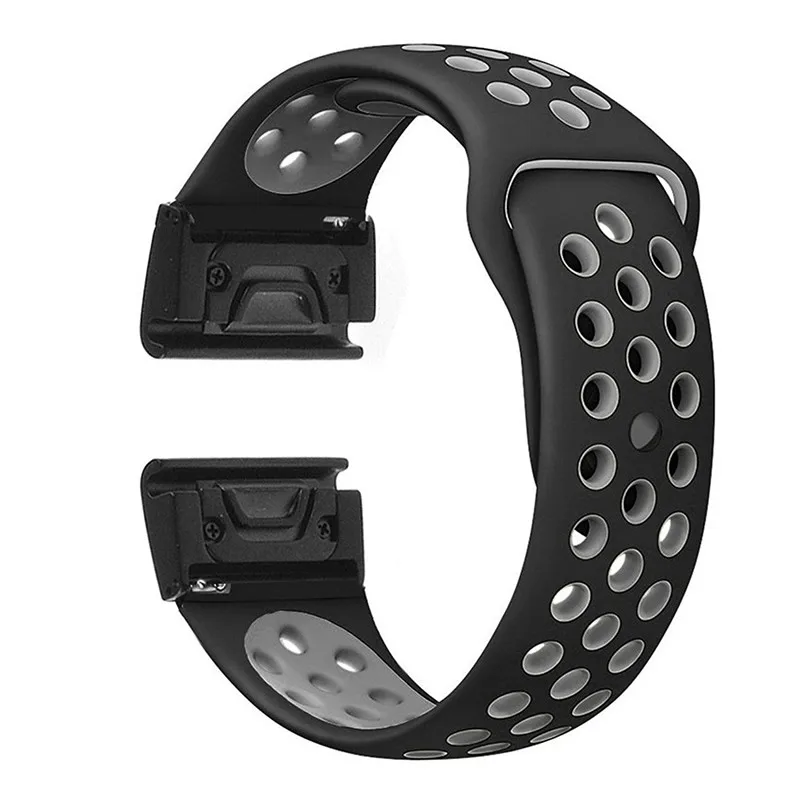 26m Quick Release Rubber Watch Strap For Garmin Fenix 6x Fenix 5x Watch ...