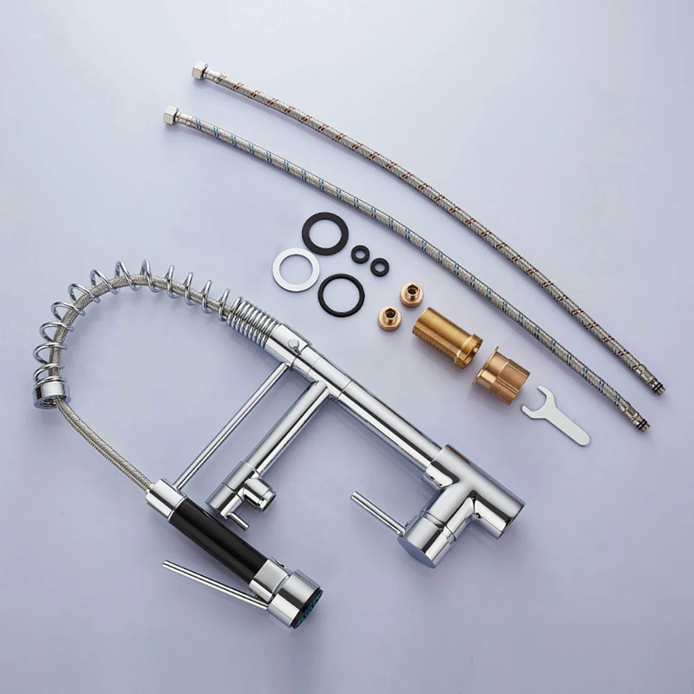 Tbkp014 Tengbo Spring Brass Doublehandle Tuscany Kitchen Faucet