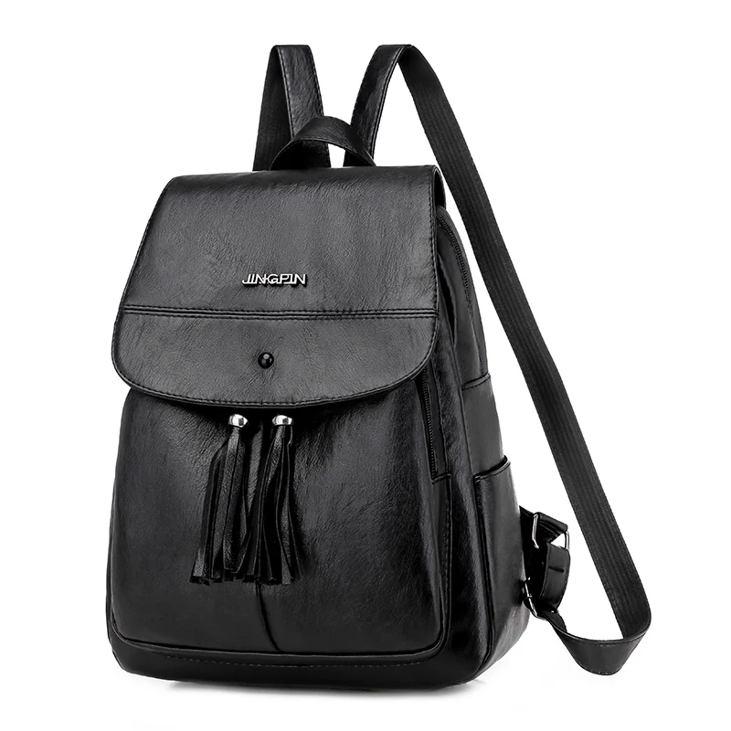 

New simple design 13 inch factory direct sale wholesale lady women PU anti-theft back backpack bagpack bag, Black or custom