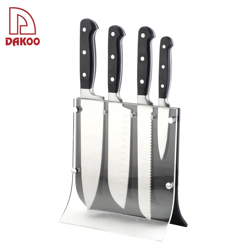 

Stainless Steel ABS Forged Handle 4 Pcs Kitchen Knives, Black