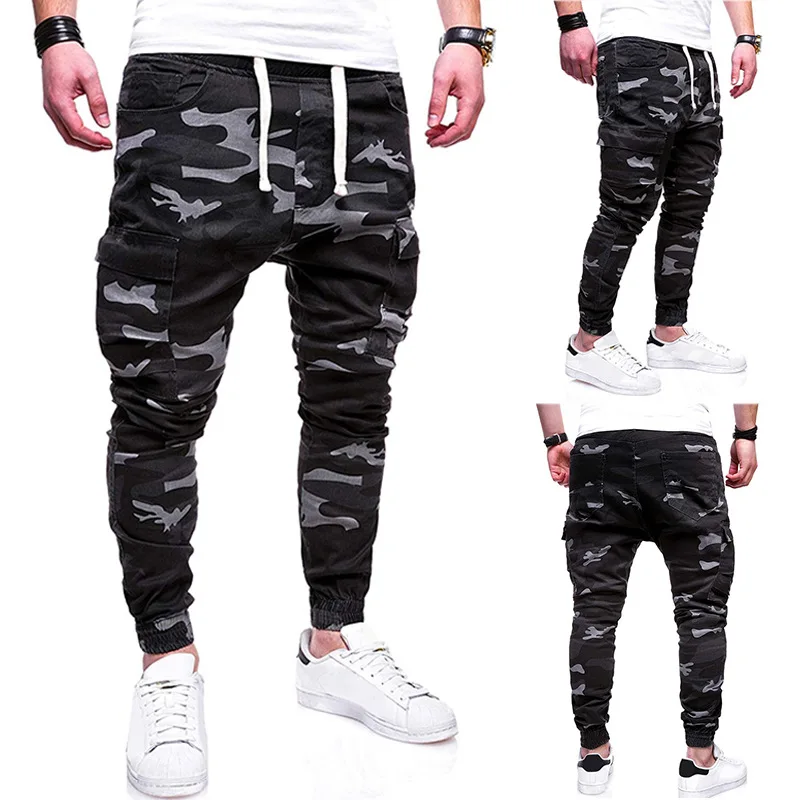 

Men's Pants Fashion Loose Handsome Pocket Jeans Trousers