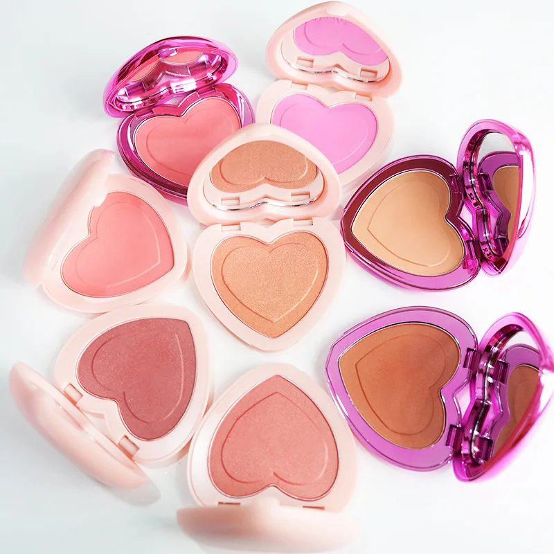 

Wholesale 8 Colors Makeup Blush Custom 2023 Private Label cosmetic Blush Heart Shape Pink Blush