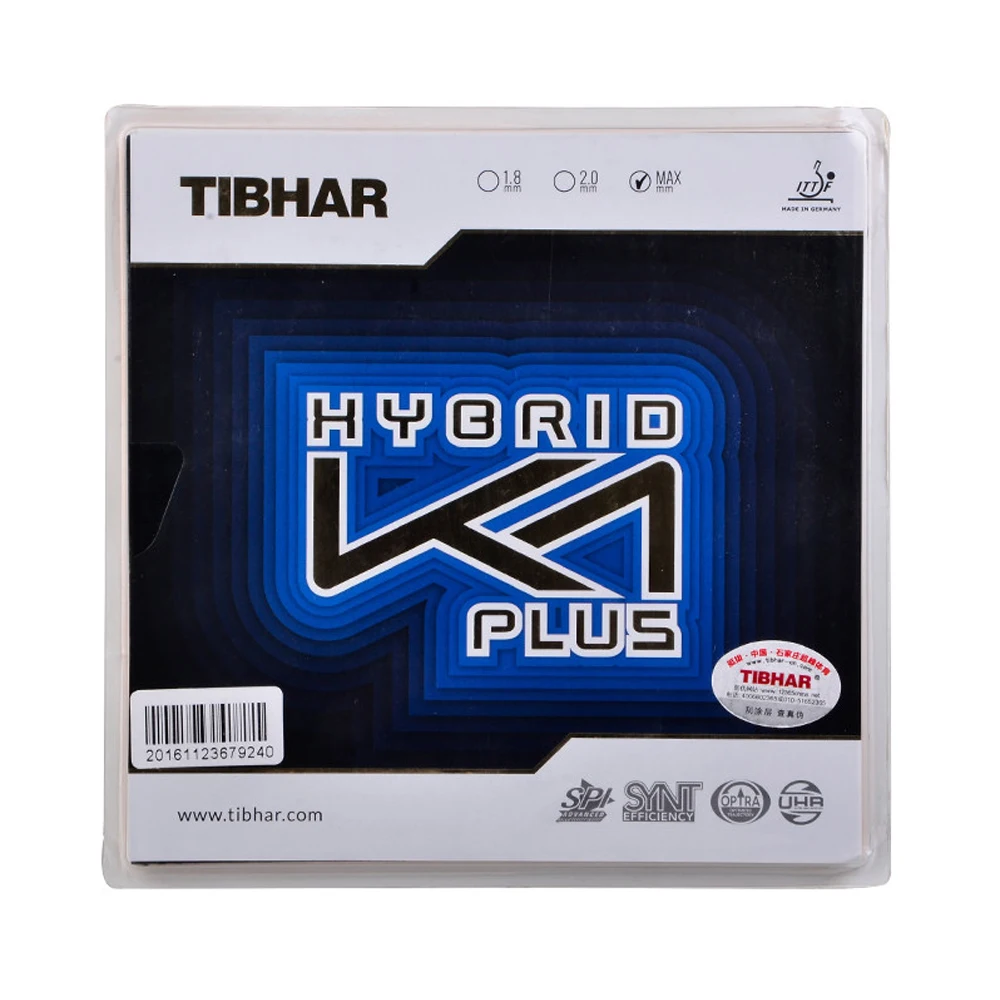 

TIBHAR K1 PLUS Blue pimple in pingpong bat rubber 40+ balls sticky ITTF table tennis rubber, Red/black