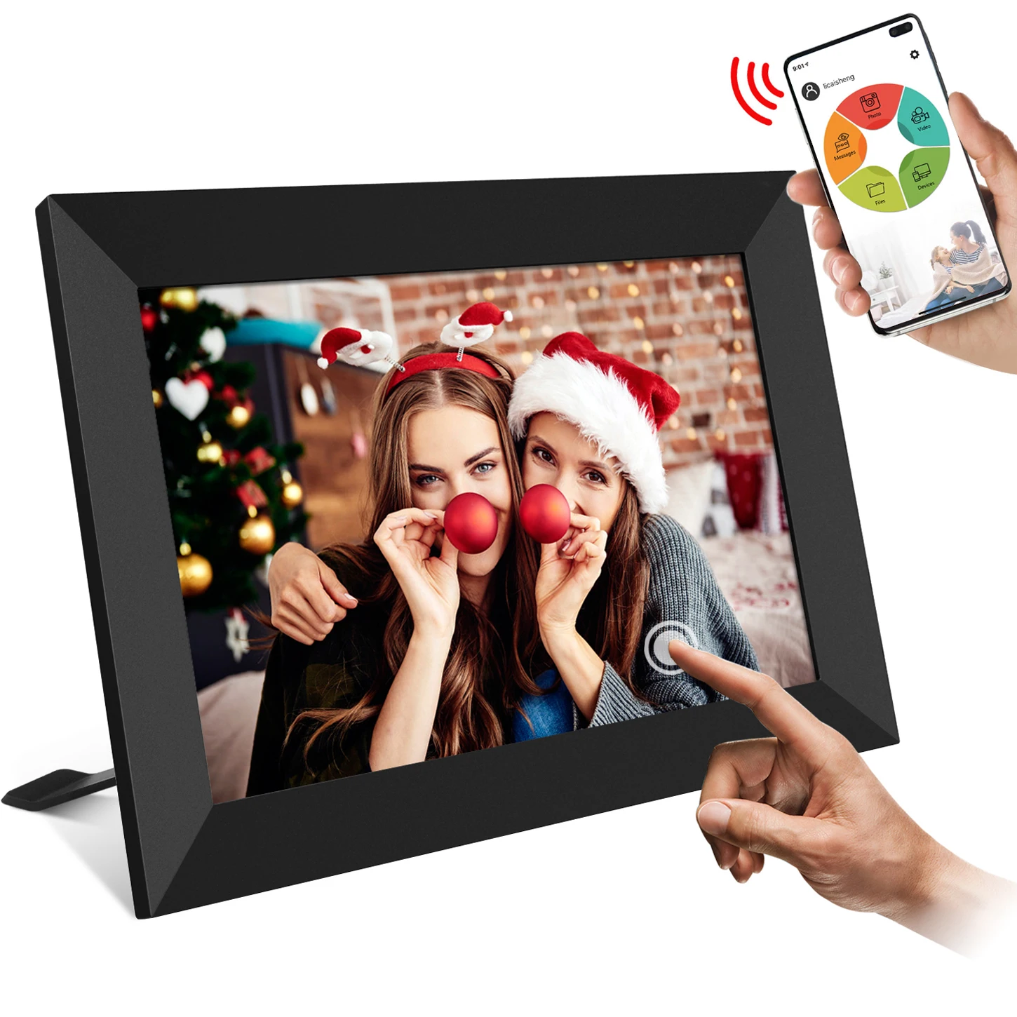 

Digital photo frame 10.1 inch wifi touch screen support frameo APP picture display