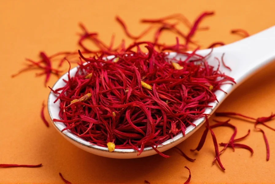 Person examining saffron threads under magnifier