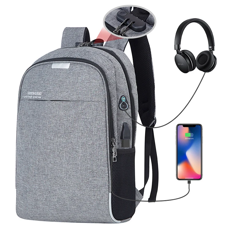 

Fashion Men Business Security Anti Theft Daypack Mochila School Laptop Backpack Waterproof Teenagers bag With USb Charging, Anti theft black mochila school laptop backpack