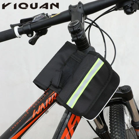 

Bicycle Handlebar Waterproof Three in One Hard Shell Bike Frame Bag, Black+blue
