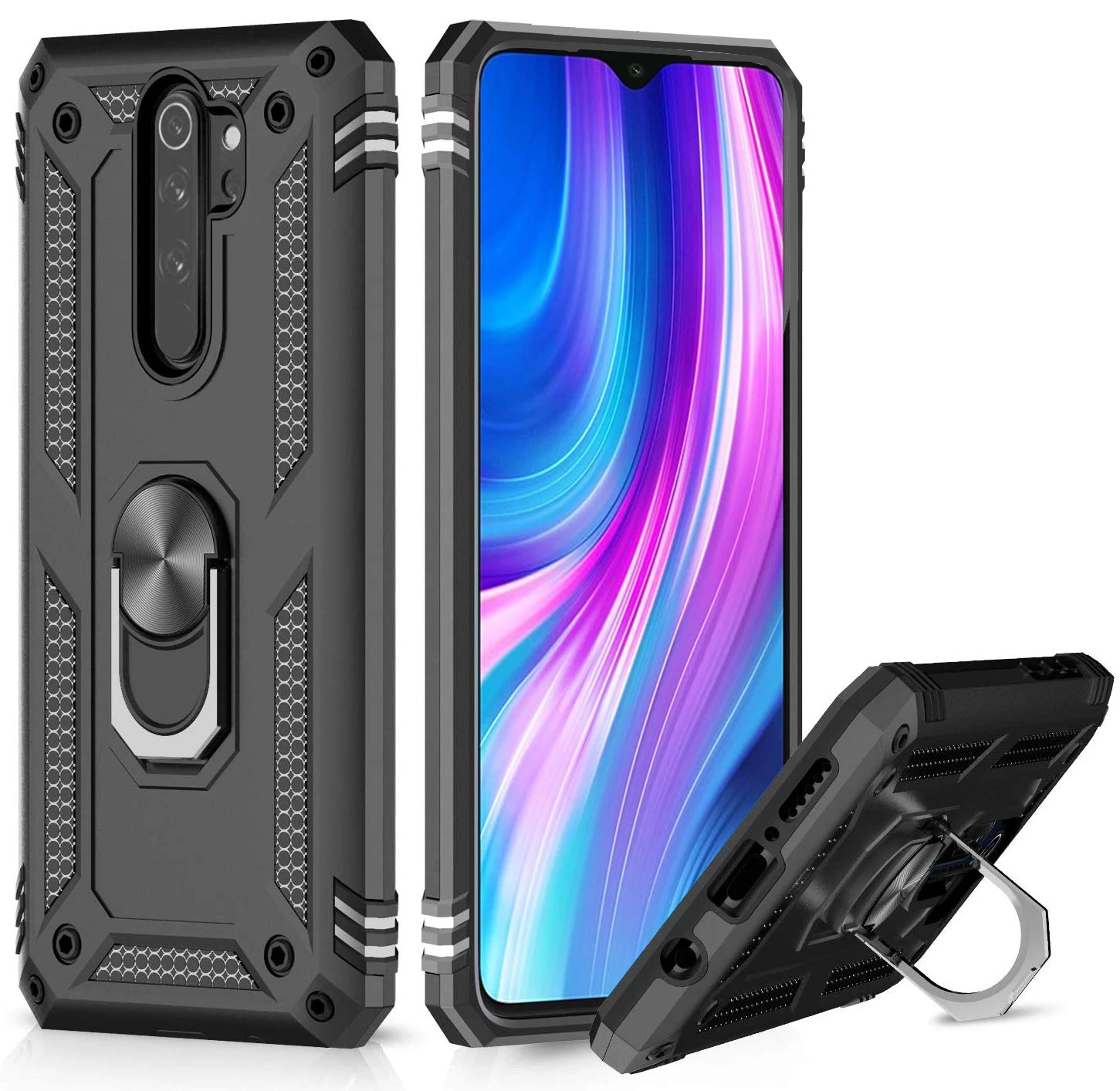 

LeYi back cover For Xiaomi Redmi Note 9 Pro 11 lite 11t 5g Case Shockproof Protective Phone cases with Ring Holder Kickstan