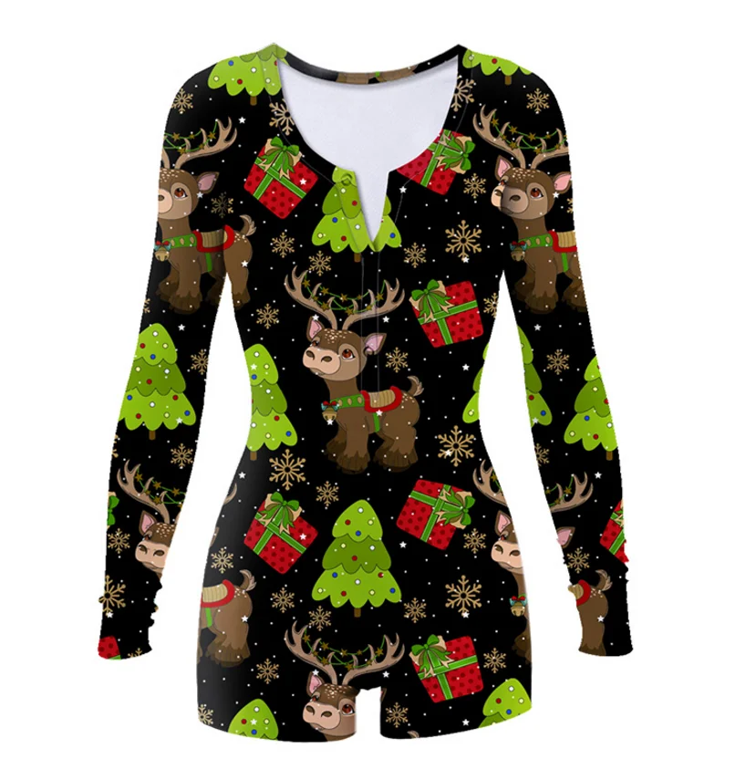 

wholesale holiday long sleeve sexy onsies adult christmas pajama onesie for women