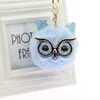 Owl Keychains Lovely Sequin Ear Owl Keychains Fluffy Fake Animal Fur Ball Pompon Key Chain Charm Women Bag Key Ring Gift