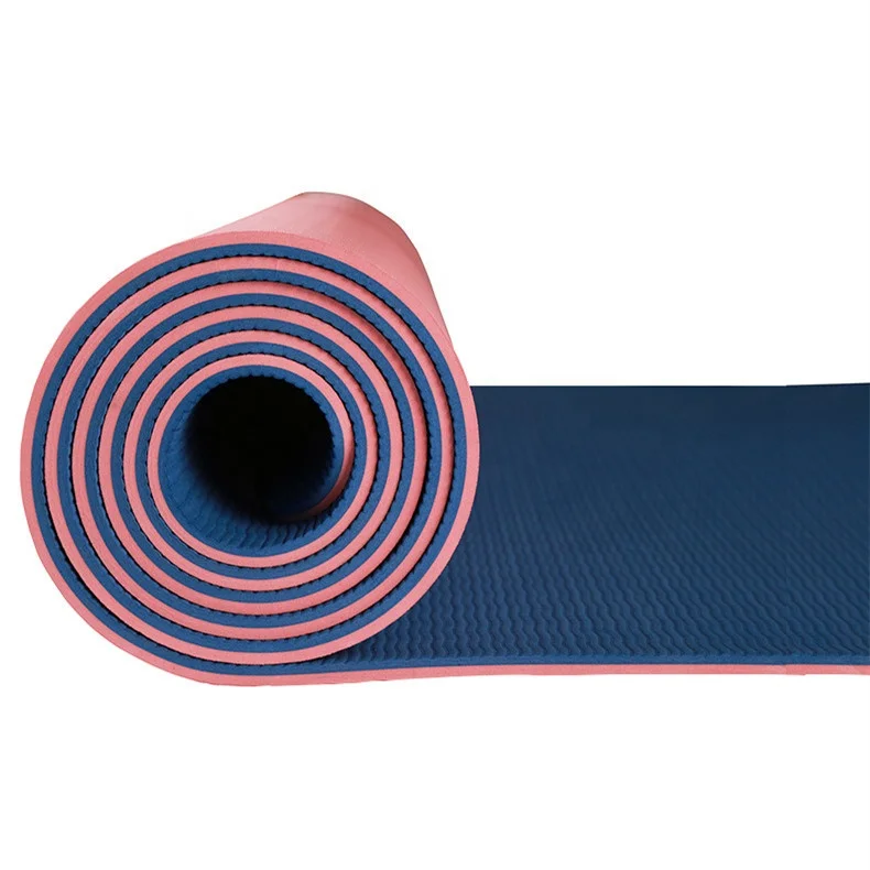 

Hot Sell Customized Double Color Tpe Environmentally Friendly Tasteless Non-slip Sports Fitness Yoga Mat With Position Line, As the pictures shows
