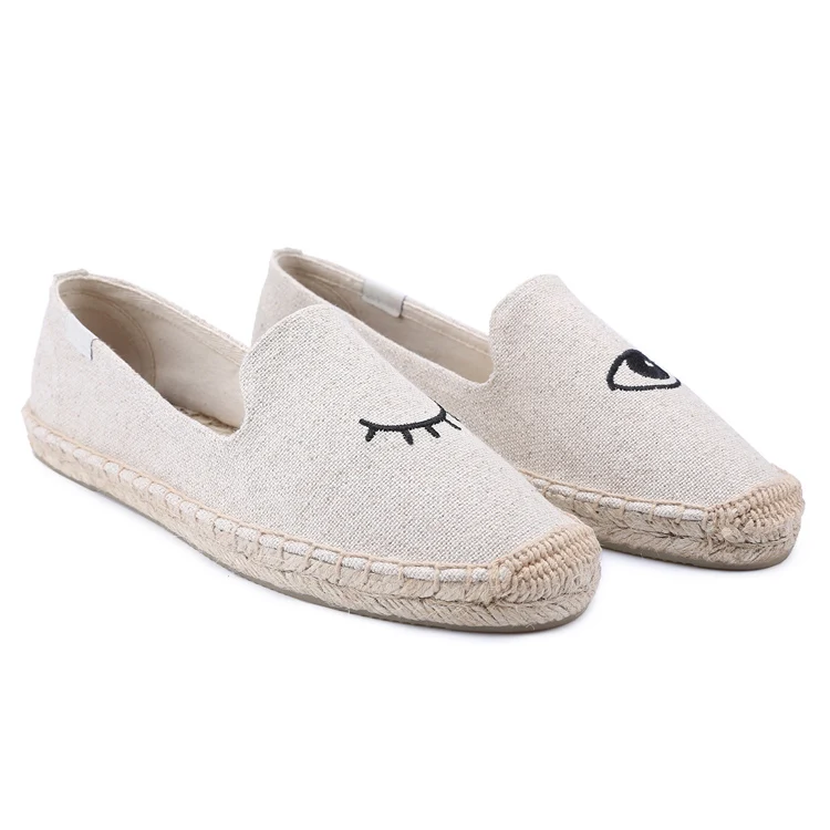 

Wholesale Embroidery Slip On Espadrilles Casual Flat Shoes