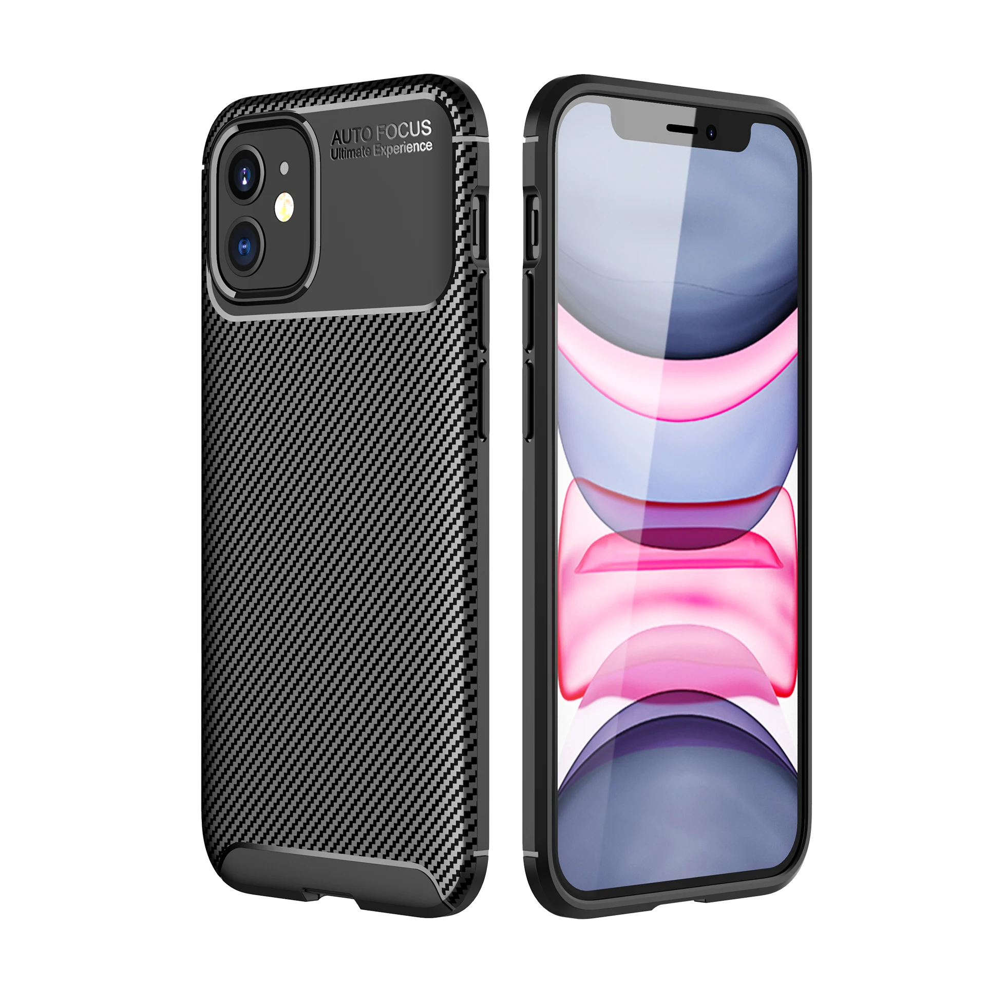 

2020 carbon fiber Shockproof Silicone TPU phone case for iPhone 12