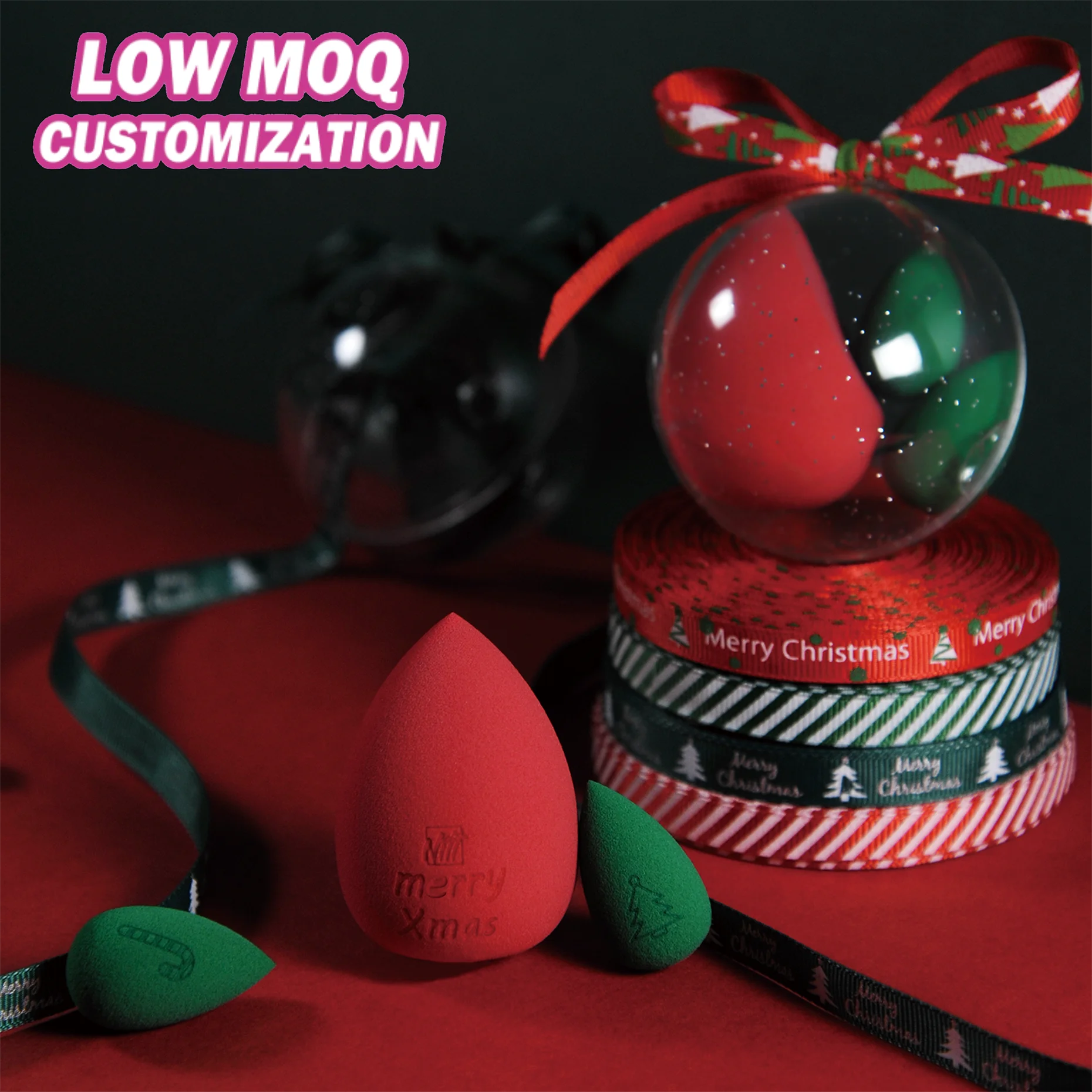 

Latex Free Christmas Gift Real Makeup Sponge Set Techniques Beauty Blending Blender Sponge Blende wiht Box and Package