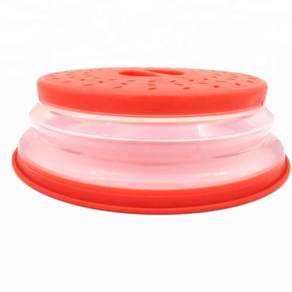 

Microwave Cover Oil Proof Cover Bowl Cover Multipurpose Seal Can Stack RefrigeratorCover, Red