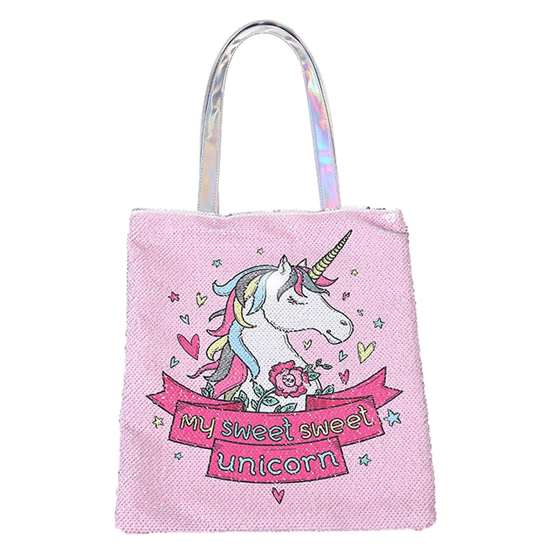 

Fashion lady magic color changing reversible sequin tote bag holographic bag tote