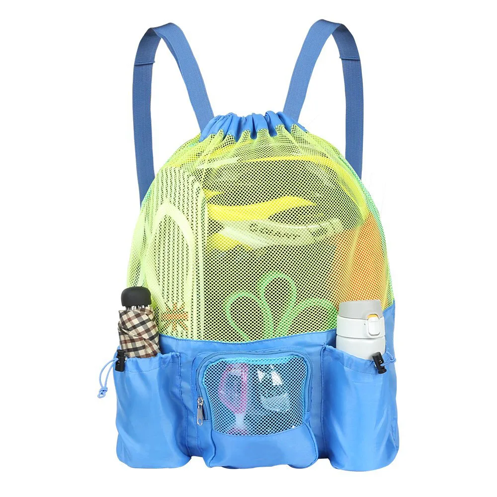 

Hot style promotional polyester waterproof drawstring bag sport backpack high quality travel sports gymbag, Blue and yellow ,customized color is available
