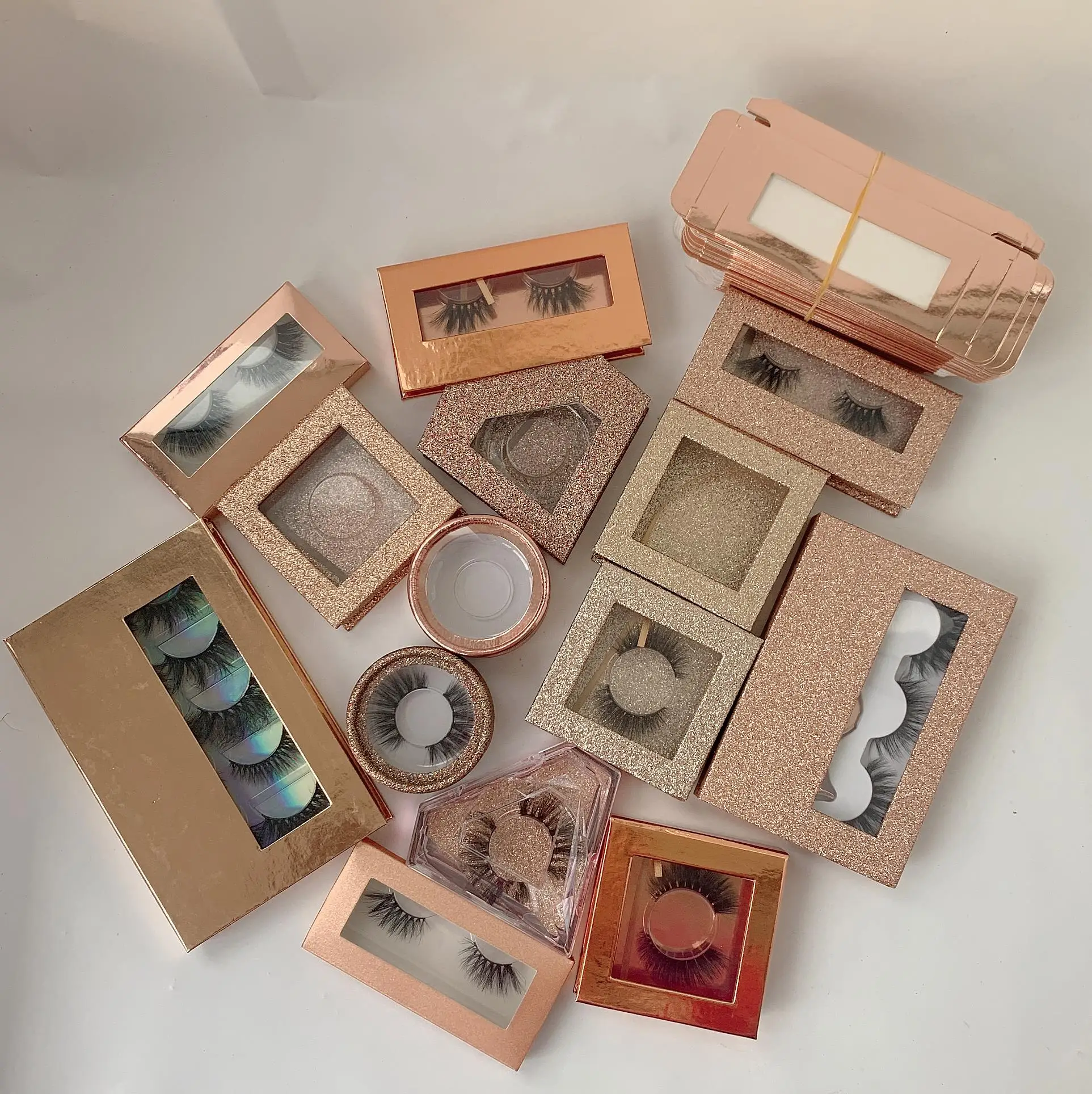 

Drop shipping 3d mink eyelashes rose gold eyelash box 25mm lash box
