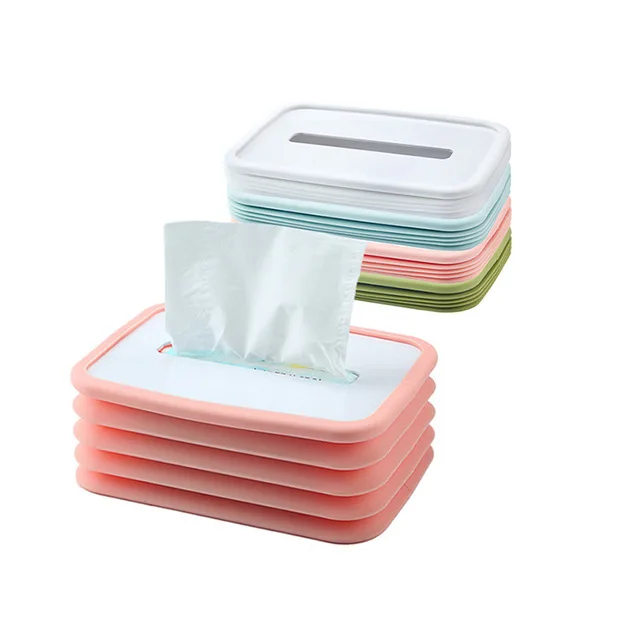 

New Design Collapsible silicone tissue box Folding Silicone tissue paper box