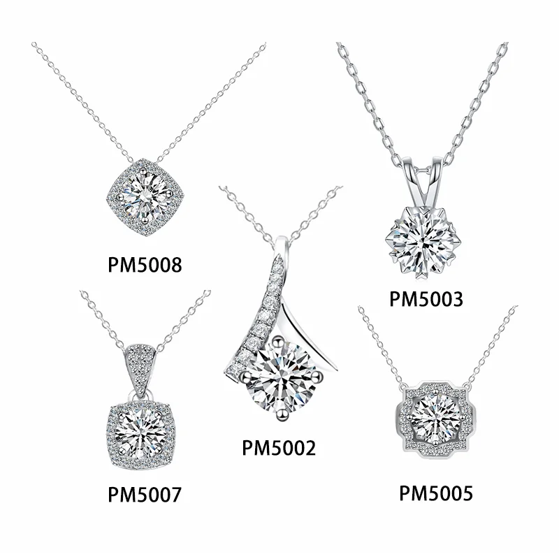 

1.00 Carat Brilliant Cut Moissanite Diamond Necklace Pendant