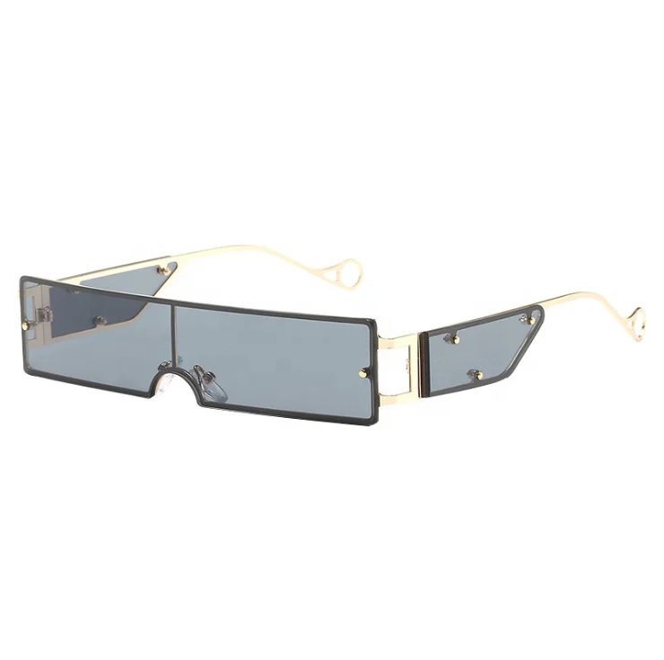 

Sunflower newest personalized vintage unisex small rectangle orthogon steampunk one piece lens square shades sunglasses T601