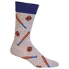 Novelty baseball pattern college creative printed cotton ankle socks
