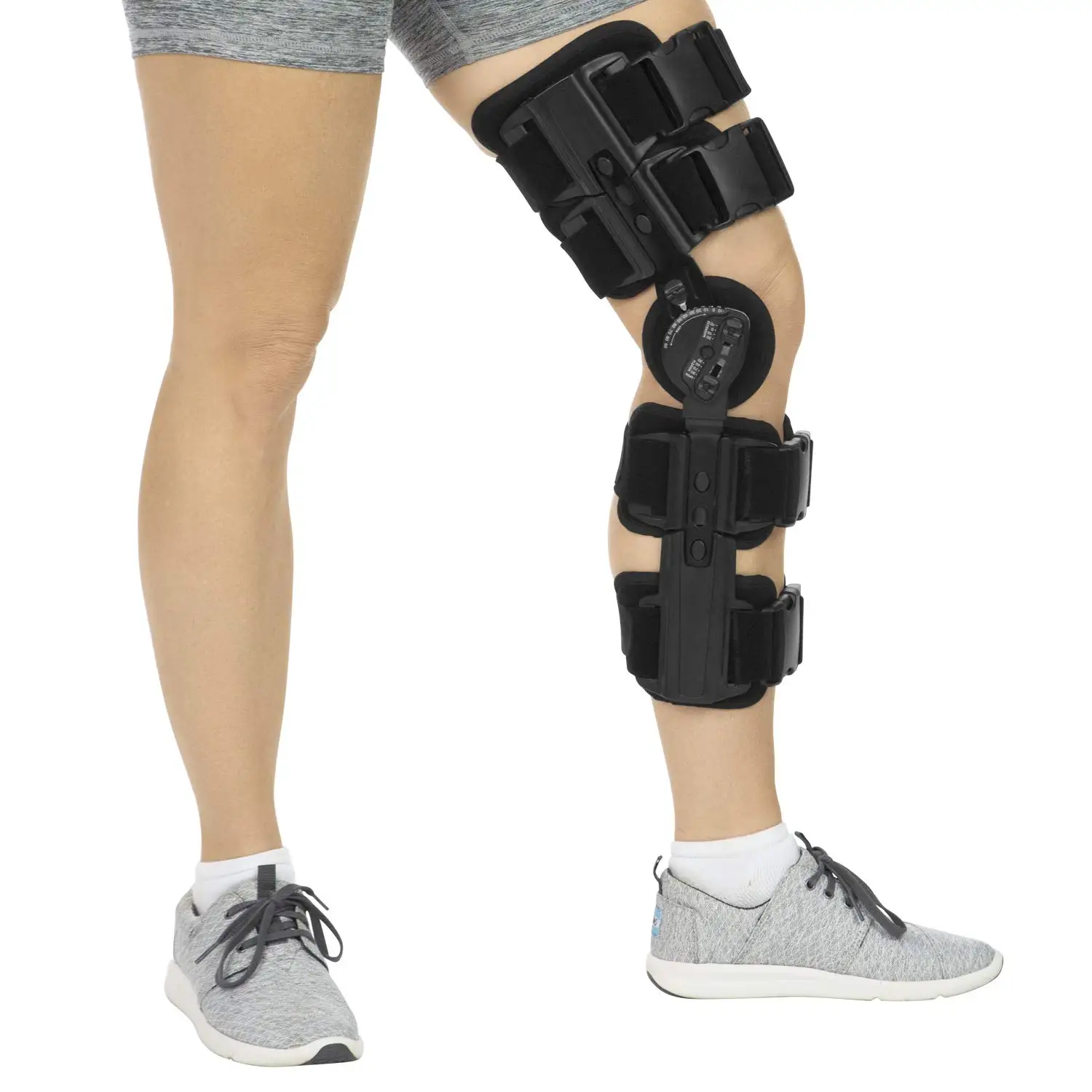 Шарнирный ортез на коленный сустав. Knee immobilizer. Шарнирный бандаж на колено. Иммобилизатор коленного сустава. Ортопедический для ноги иммобилайзер.