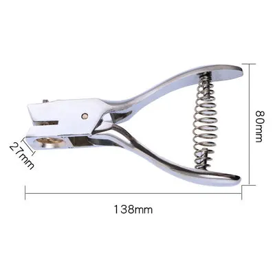 Elisona-Hand Held Metal Hole Slot Puncher Punch Plier Tool with Slim Oval Hole For ID Card Badge PVC Photo