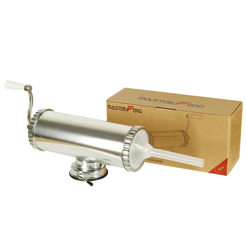 

2.5kg/5lbs aluminum manual sausage maker meat stuffer with suction base