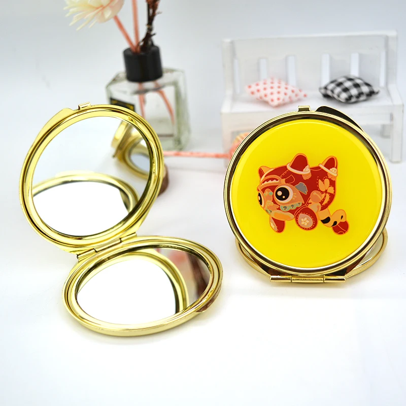 

Cheap Price Wholesale Double Side Folded Mirror Round Mini Makeup mirrors Custom Logo Branded Cosmetic Mirror