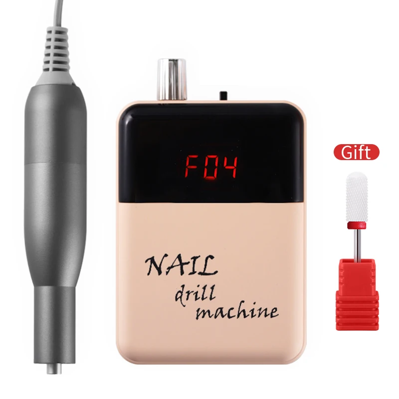 

Portable Rechargeable LED Electric Nail Drill Machine 30000RPM High Speed Nail Polishing Manicure Machine Nail Files Tools, Red ,pink,orange,green