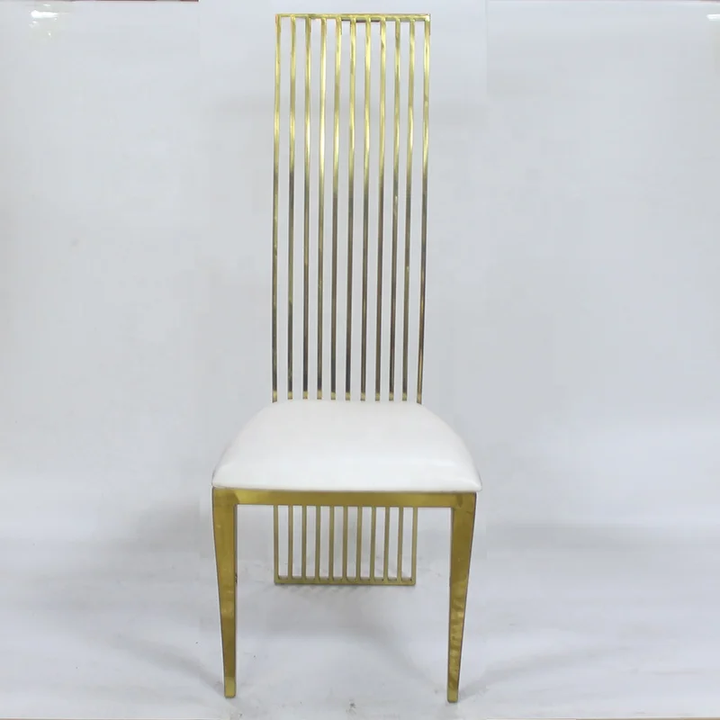 

Luxury gold high back stainless steel throne dining chair for wedding