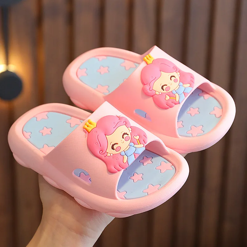 

Children's slippers summer girl cute cartoon indoor household non-slip slippers girl baby princess bathroom soft bottom sandals, 2 colors