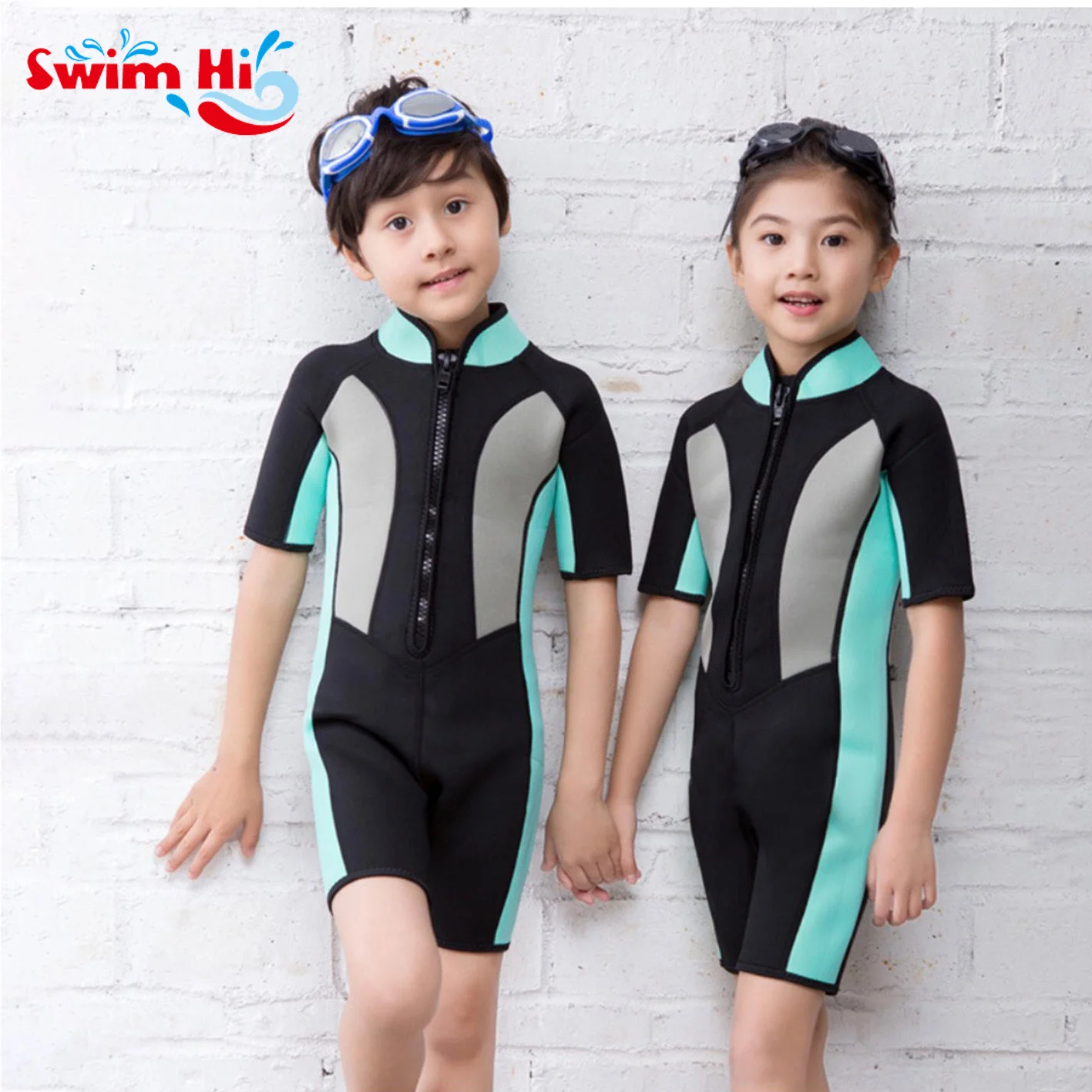 

Kids Wetsuit Toddlers 2.5mm Shorty Diving Suits Front Zipper 3mm Full Suits Back Zip Wet Suits Neoprene Thermal Swimsuits Keep W