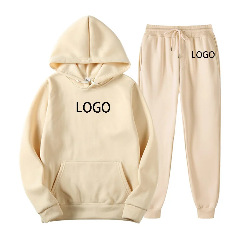 

Custom Logo Ladies Sudadera Sudadera Tracksuit Set For Women Hooded Mens Jogging Suit Unisex Sweatsuit Set Chandal De Hombr, Black, white, gray, yellow, red, khaki, blue, orange etc.