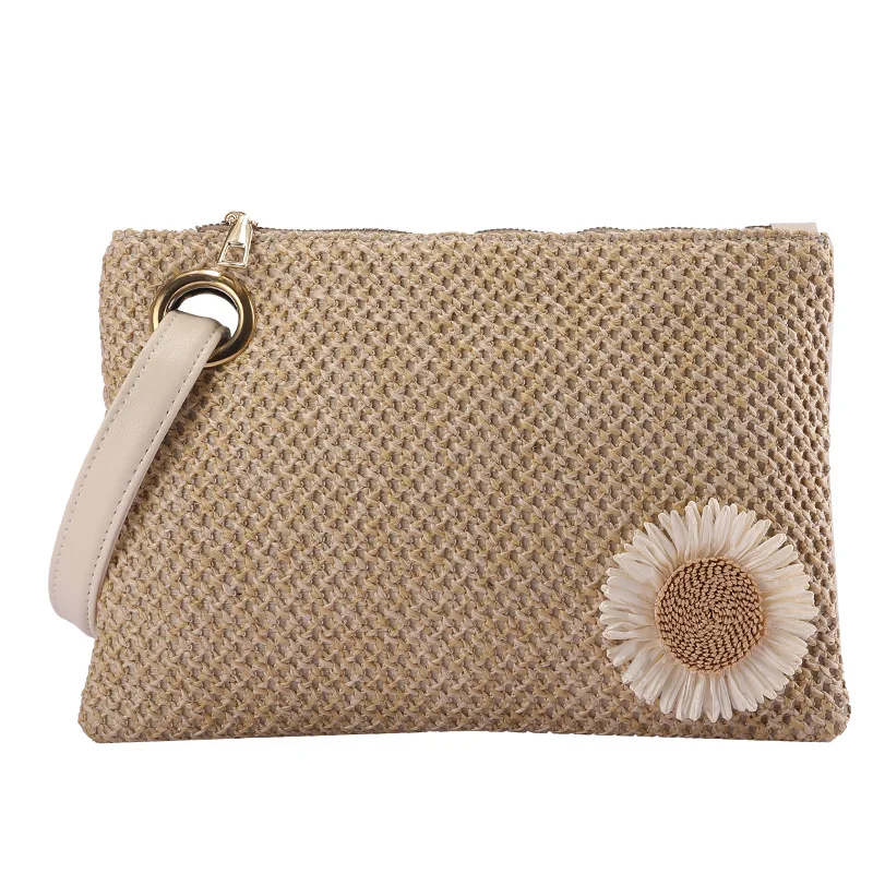 

2021 Summer Straw Woven Clutch Bag Casual Simple Beach Bag