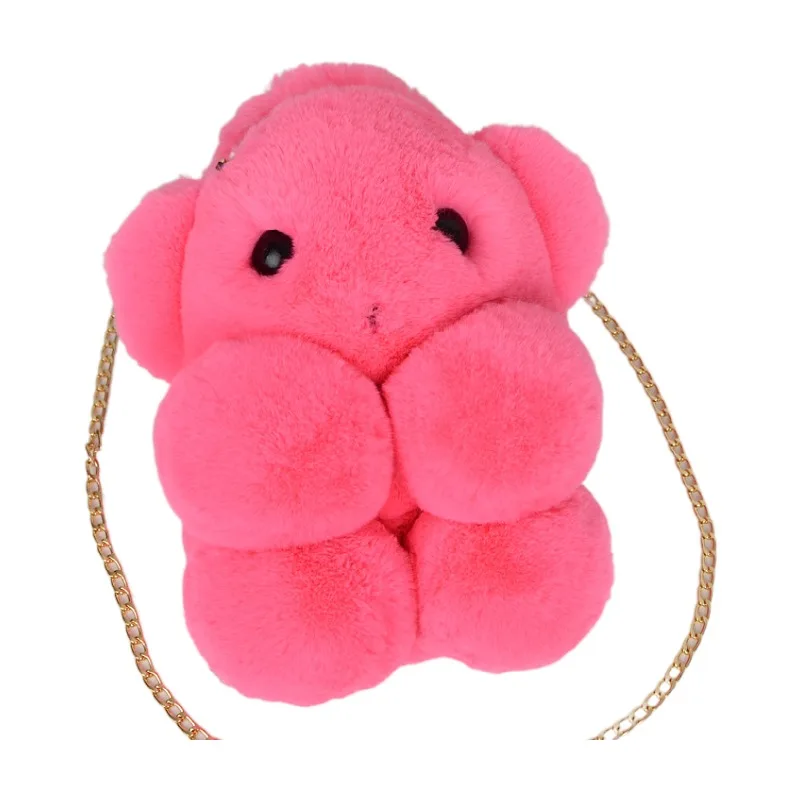 

Autumn and winter versatile bear shaped faux fur bag, 18 colors