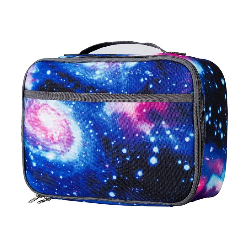 

Heopono Fitness Galaxy Eco Friendly Thermal Cooler Box Fashion Kids Children Rectangle Insulated Custom Lunch Bag for Food, Customizable