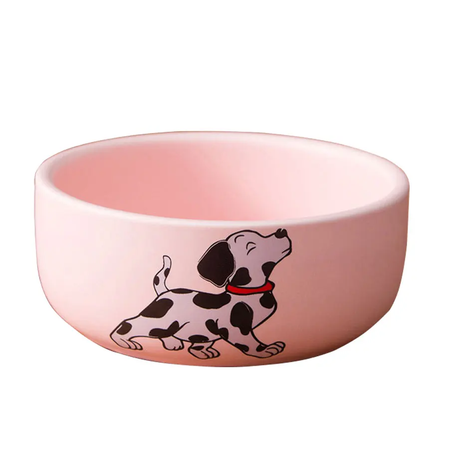 

Wholesale 3 Different Size Ceramic Dog Bowls with Carton Image Pet Bowls For Cat, 3 colors