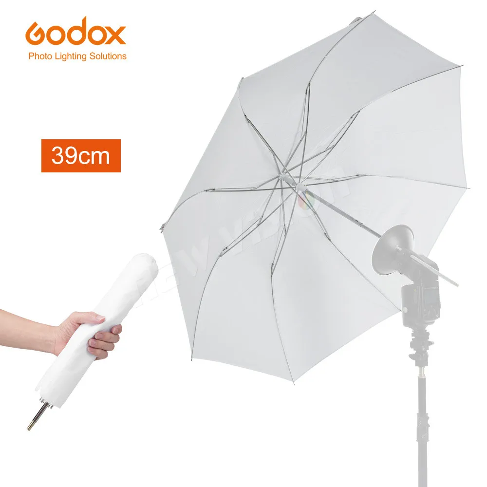 

inlighttech Godox 37" / 94cm White Folded Diffuser Soft Umbrella AD-S5 for Godox Witstro AD200 AD180 AD360 AD360II Flash Speedli, Black