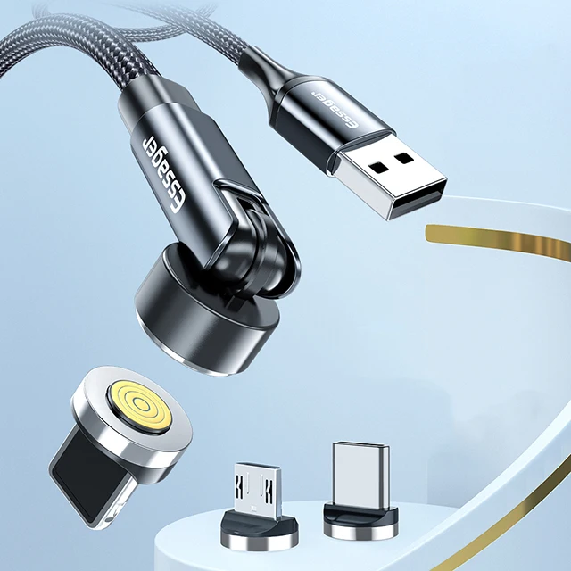 

Essager Wholesale 3 in 1 Magnetic Charging Cable Micro USB Type-C Lightning Phone Accessories 540 Magnetic USB Cable