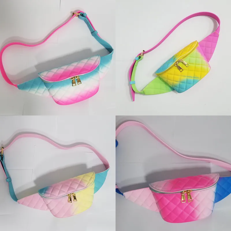 

New Fashion Wholesale Jelly purses Rainbow Women Fanny Pack Waterproof Ladies Waist Bags