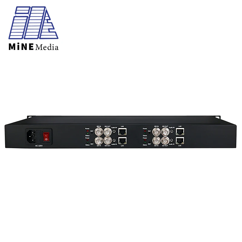 

1U 4 Channel Rack-mounter H.265 RTMP RTSP ONVIF HD/SD/3G SDI to IP Streaming video Encoder