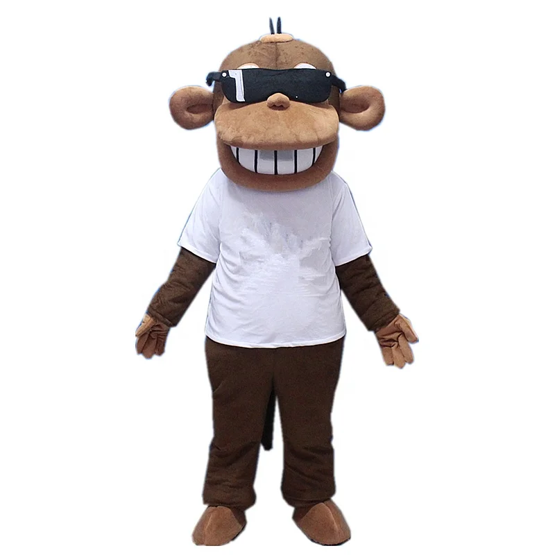 

Nice quality cheap price custom monkey mascot fit all adult unisex wear sunglasses monkey custom mascot, Same as picture showed white furry